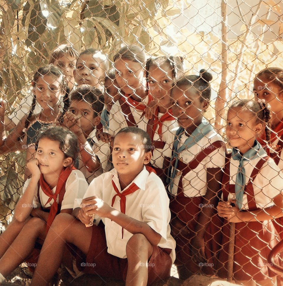 Group of children in school uniform