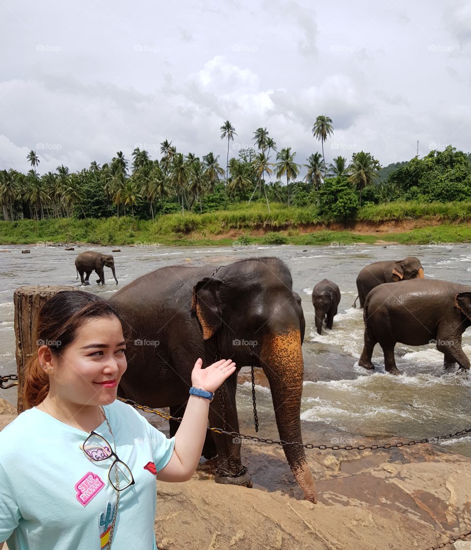 selfie wth elephant