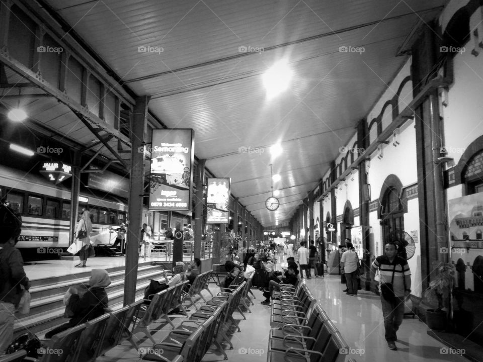 "Tawang" Railway Station , Semarang-Indonesia in Black White