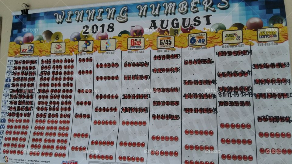 lottery daily winning chart