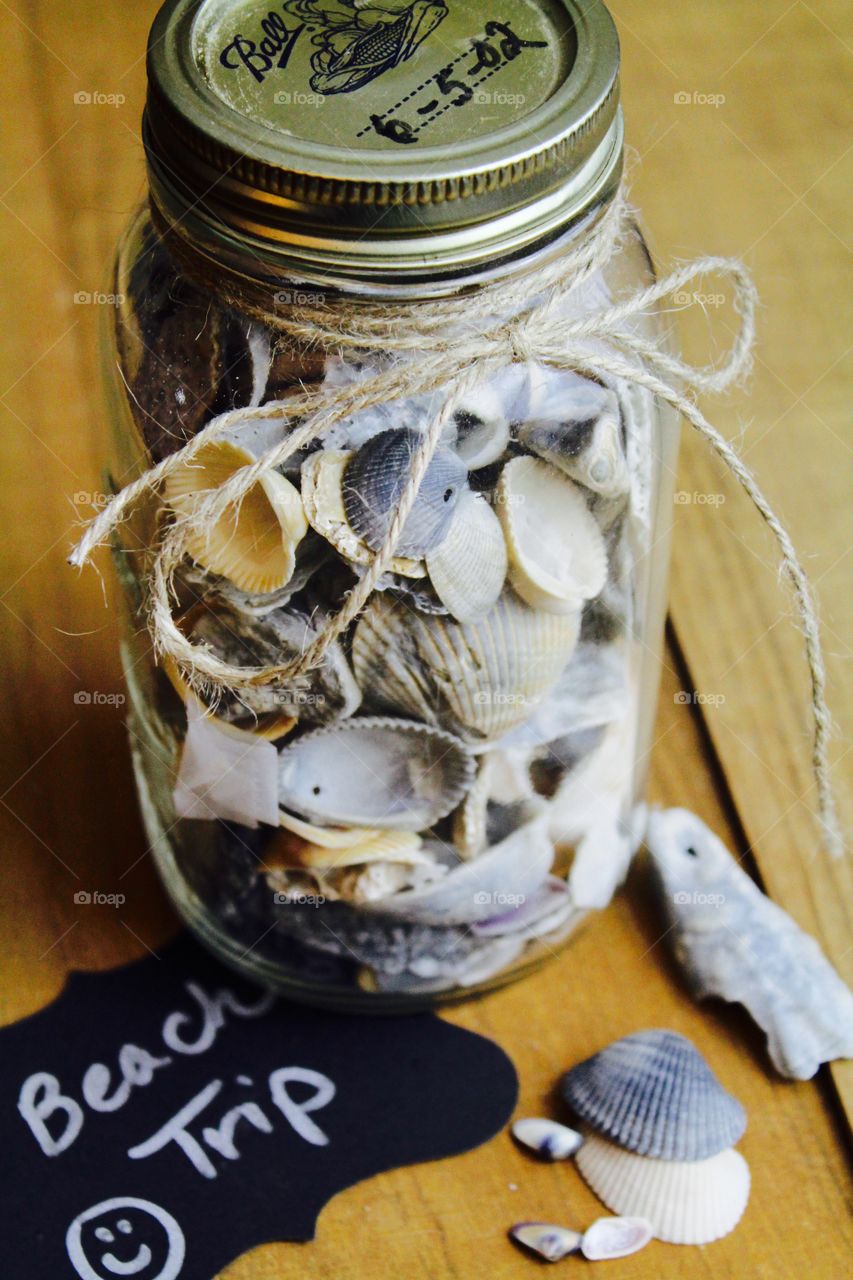 Jar full of seashells