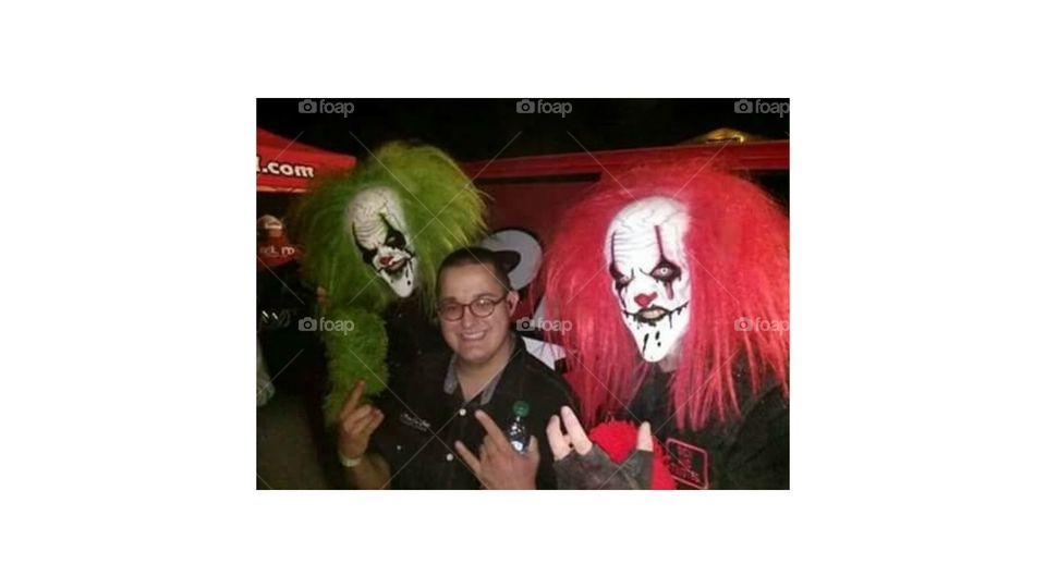 Tremor and Stitch from Fear Farm haunted corn field Phoenix Arizona along with my son.