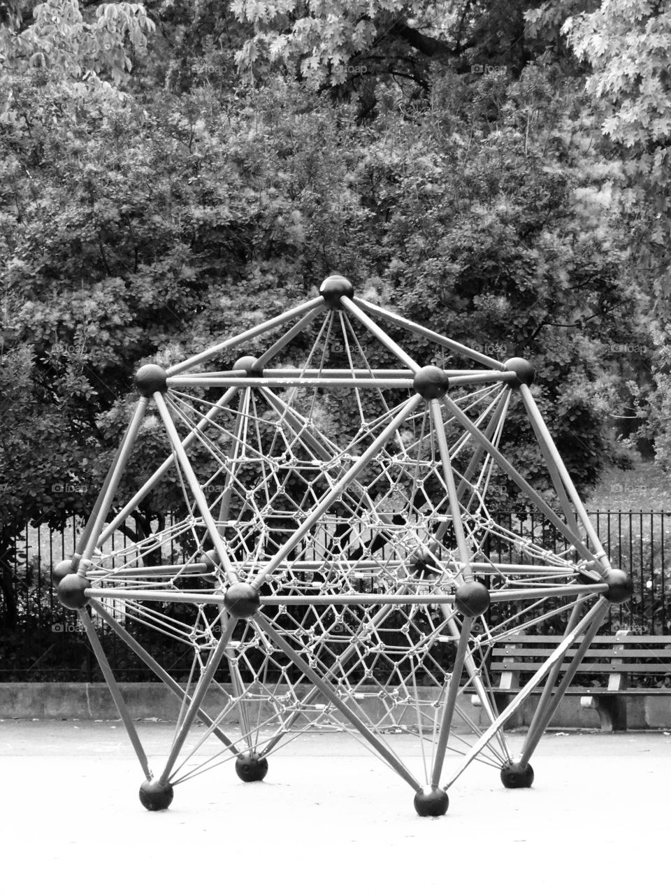 Piece of Art in triangular shaped. At Tarr Family Playground - Central Park New York.