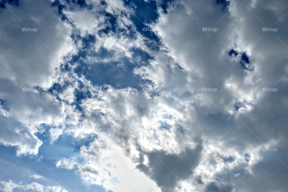 Texture of clouds and blue sky 