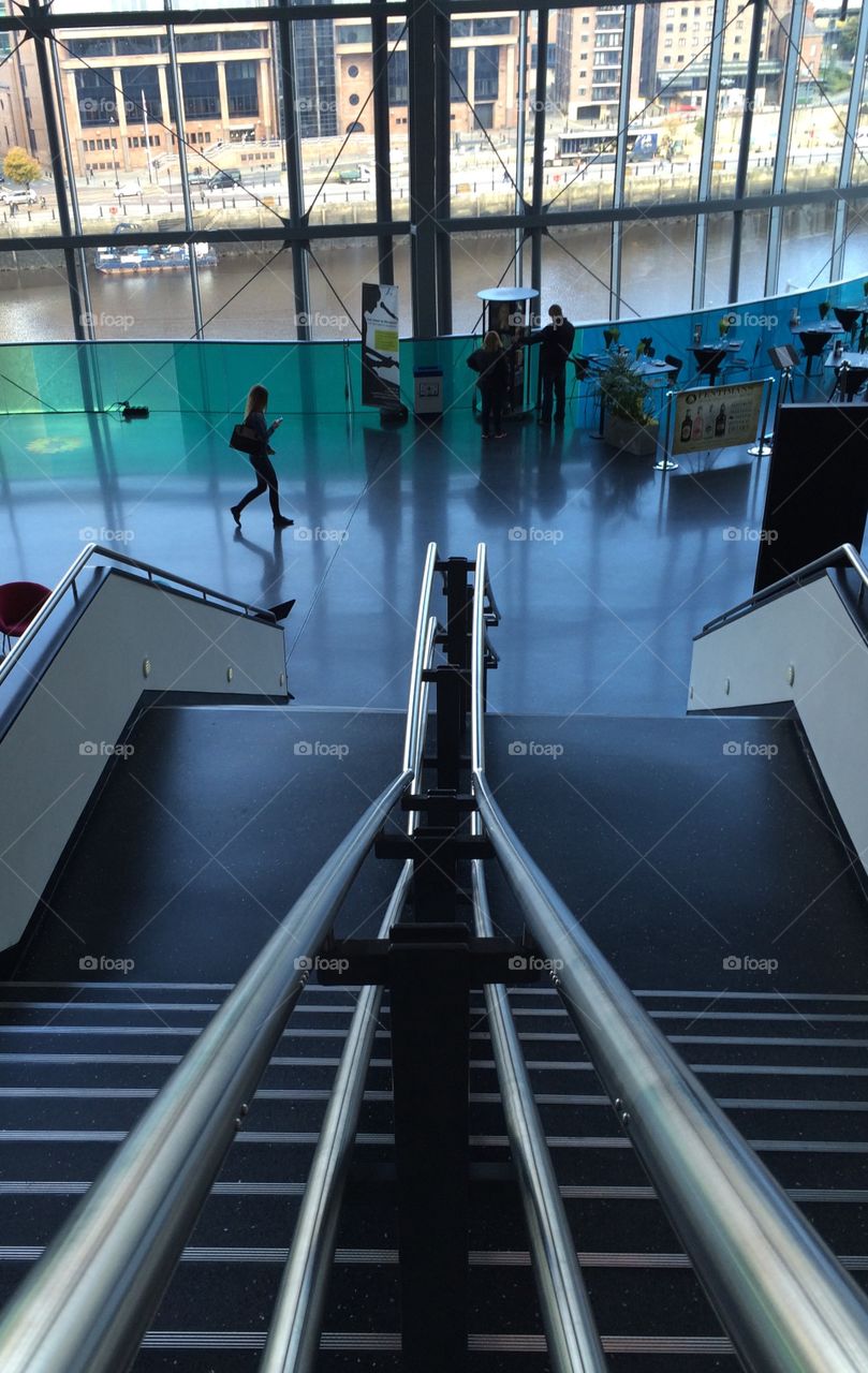 The Sage Staircase. Walking down the stairs in The Sage I decided to take a picture of the modern architecture ...