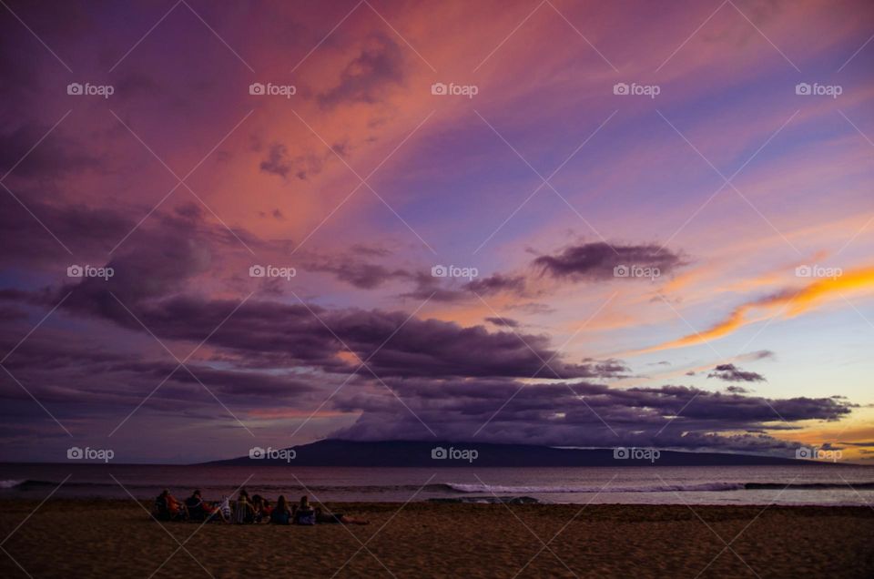 Pastel sunset over Maui