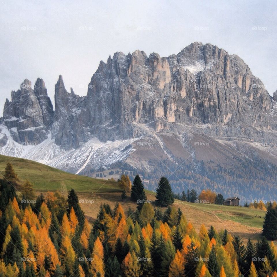 Fall in the Dolomites Mountains