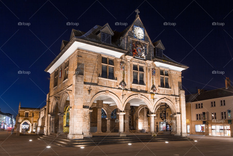 Peterborough Guildhall at night