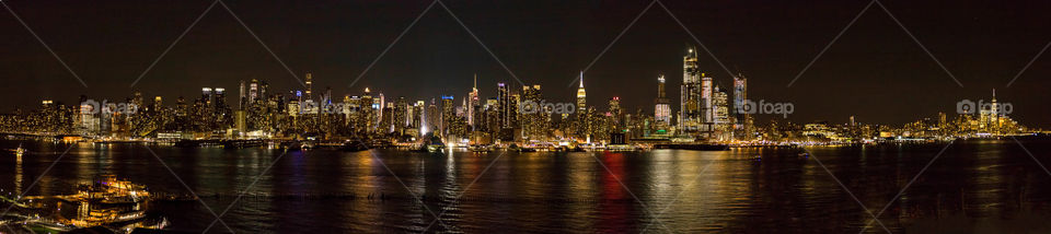 evening photo of the gorgeous skyline of South Manhattan. one of the most recognized cityscapes in the world