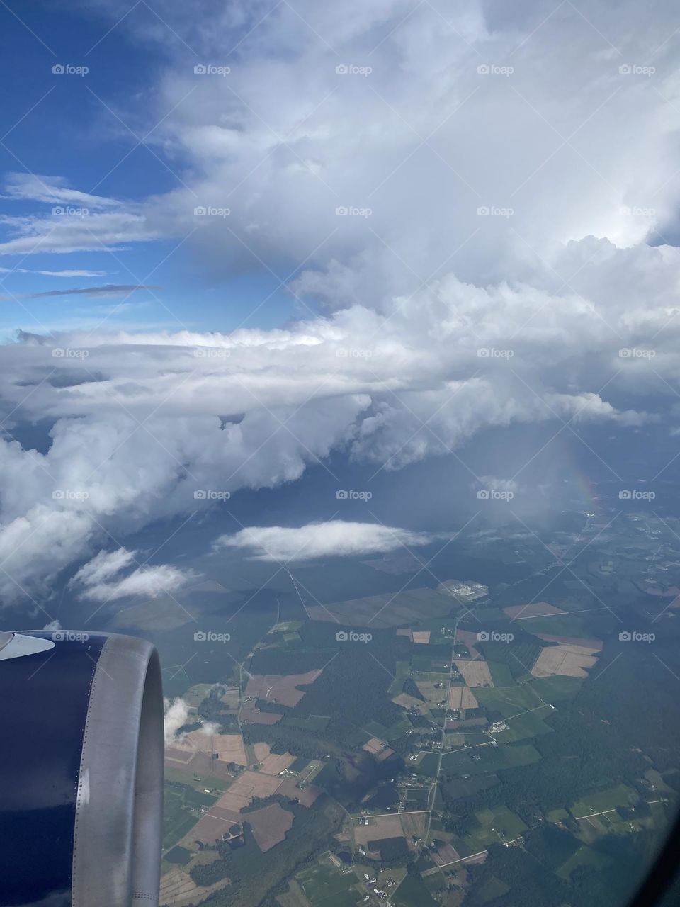 views from the airplane window that included a nice rainbow.