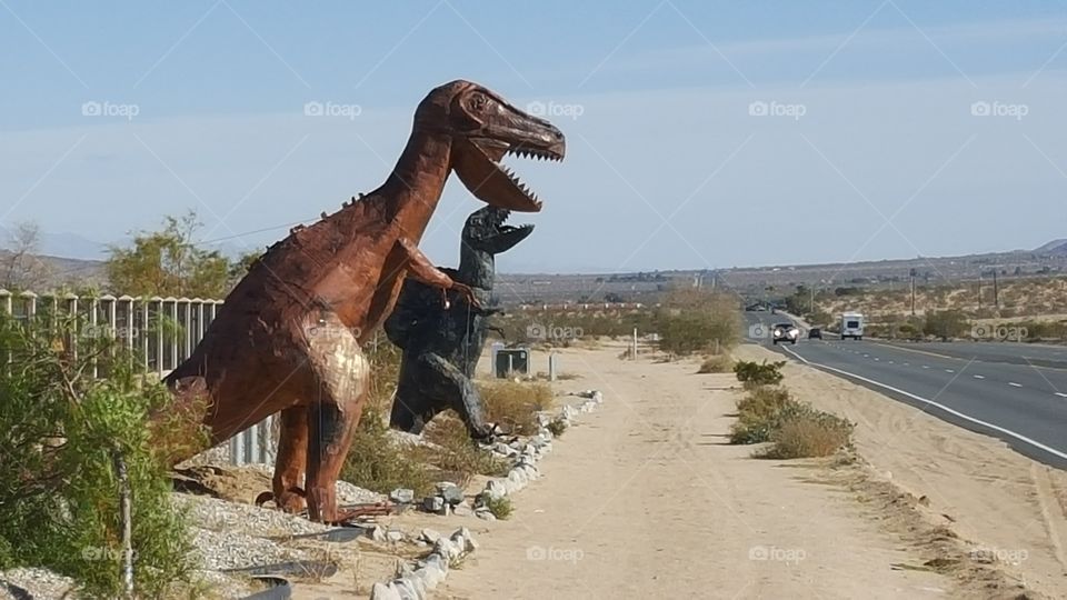 Dinosaur sculptures