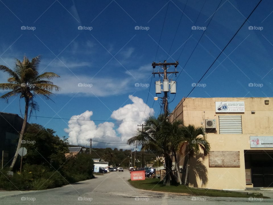 Street and clouds