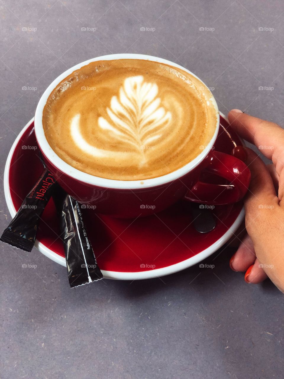 Relax time: a cup of aromatic cappuccino