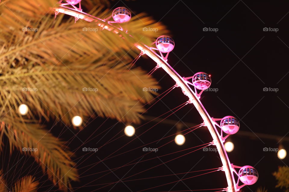 The High Roller at the LINQ in Las Vegas is the tallest ferris wheel in the world! Captured with palm tree in bokeh at front, who is ready for a vacation now?😁