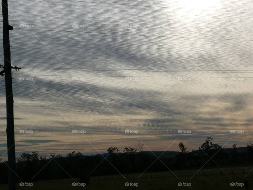 Sunset with mackerel sky