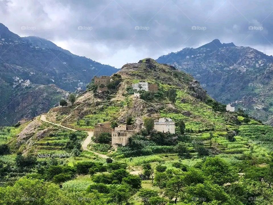 Glory be to God, the magnificent and picturesque view and the natural green trees are a view that is nothing more wonderful than it