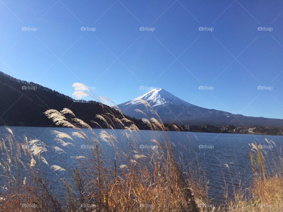 One of the famous mountains Mount Fuji in Japan 