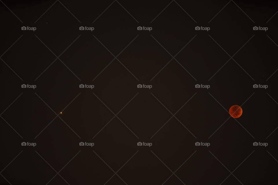 moon and mars, face to face on the moon ecclipse on 28-07-2018