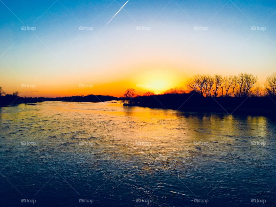 Sunset over the Platte River near Kearney, NE