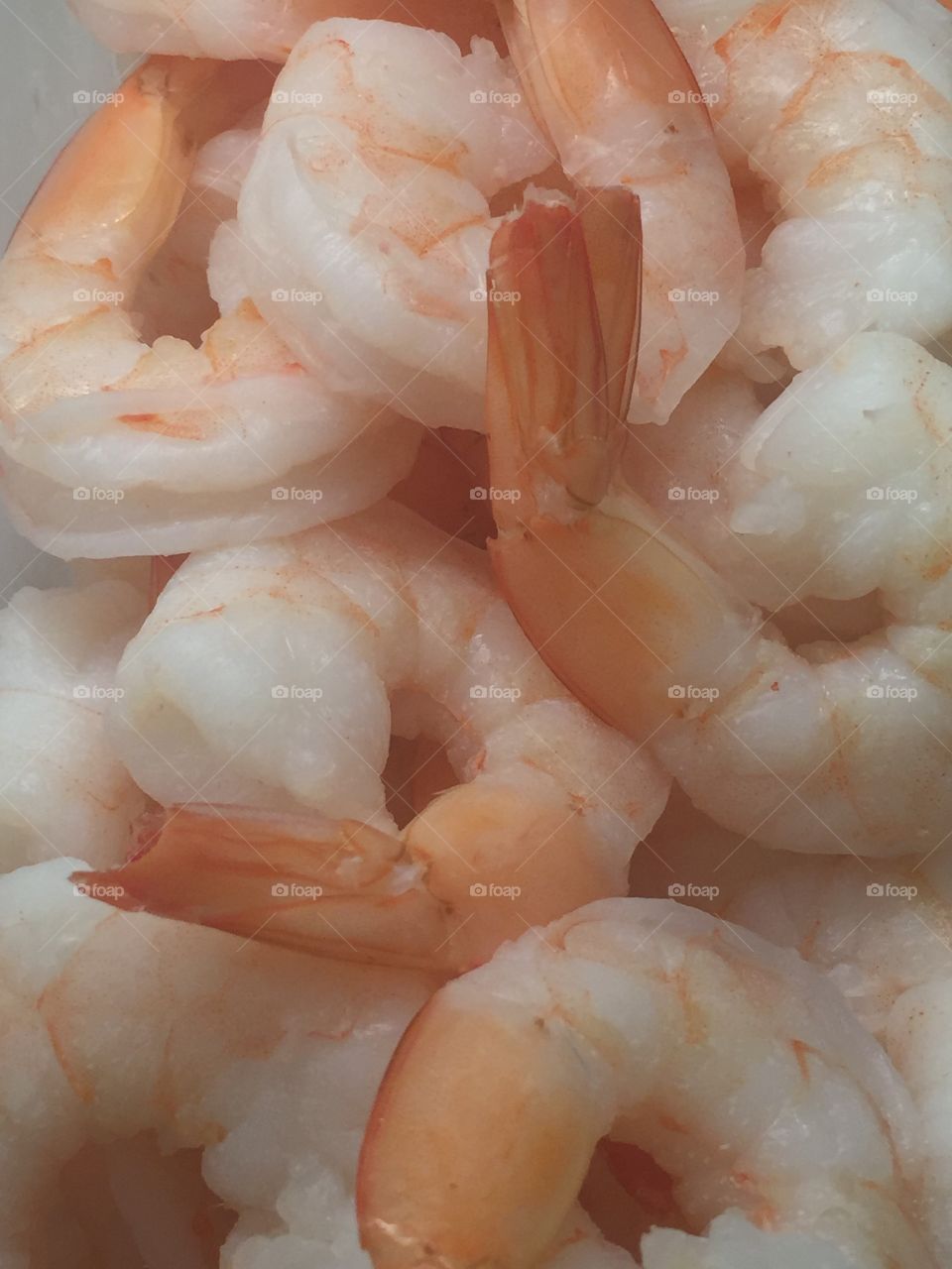 Cooked shrimp.
