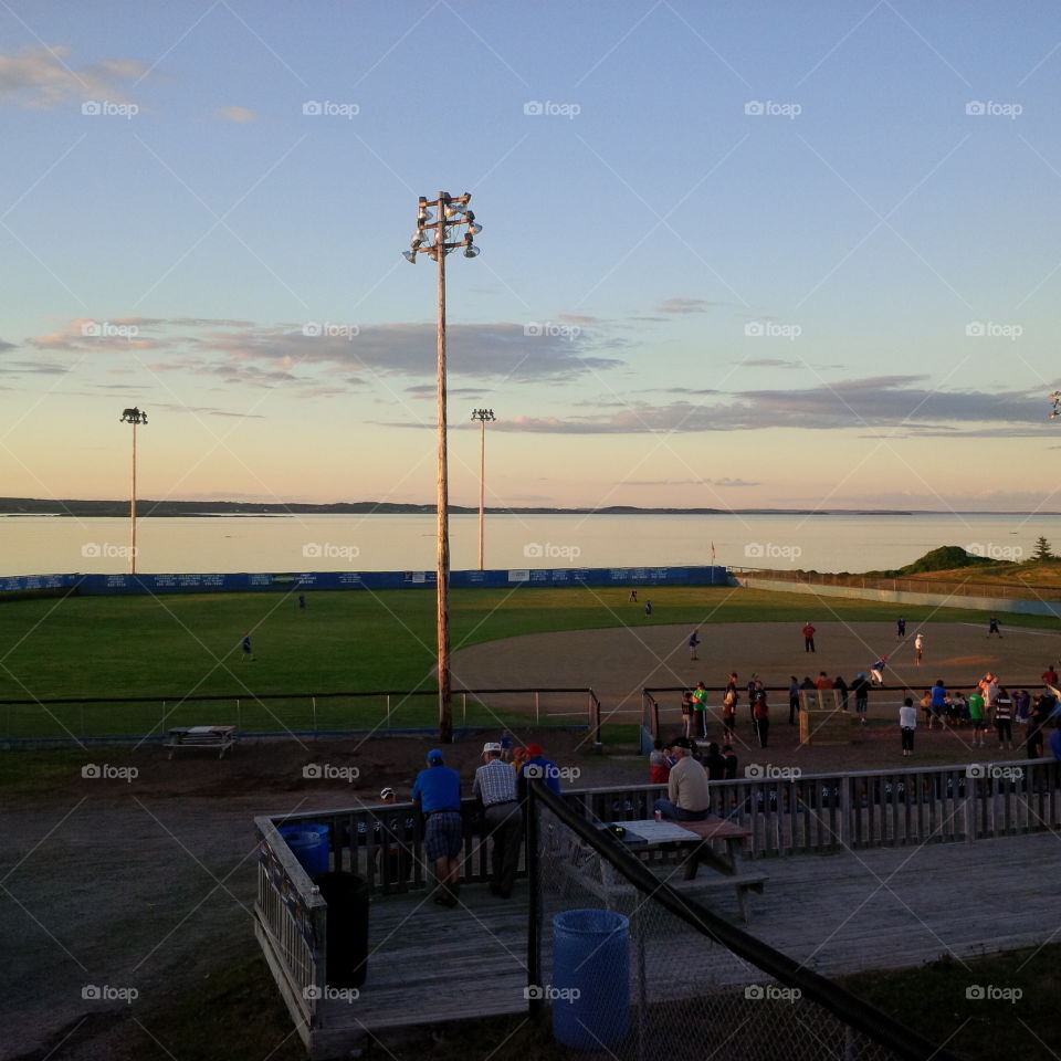 Calm summers evening at the ball field