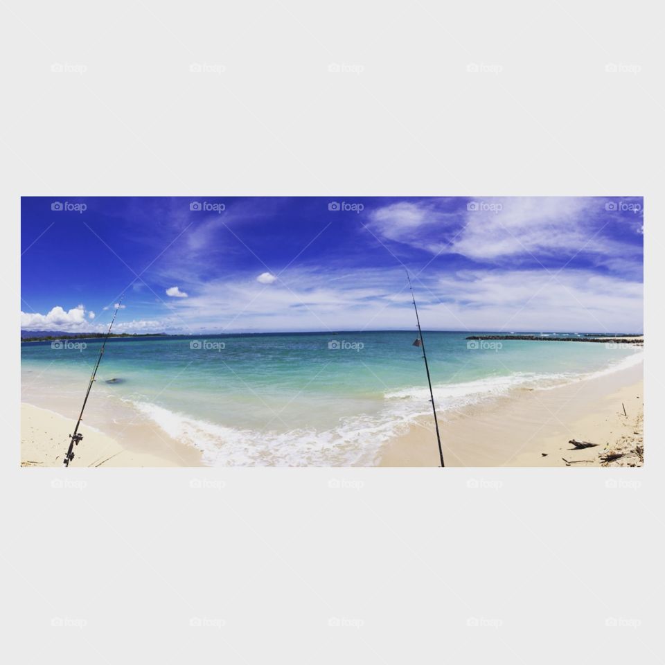 Fishing at the beach