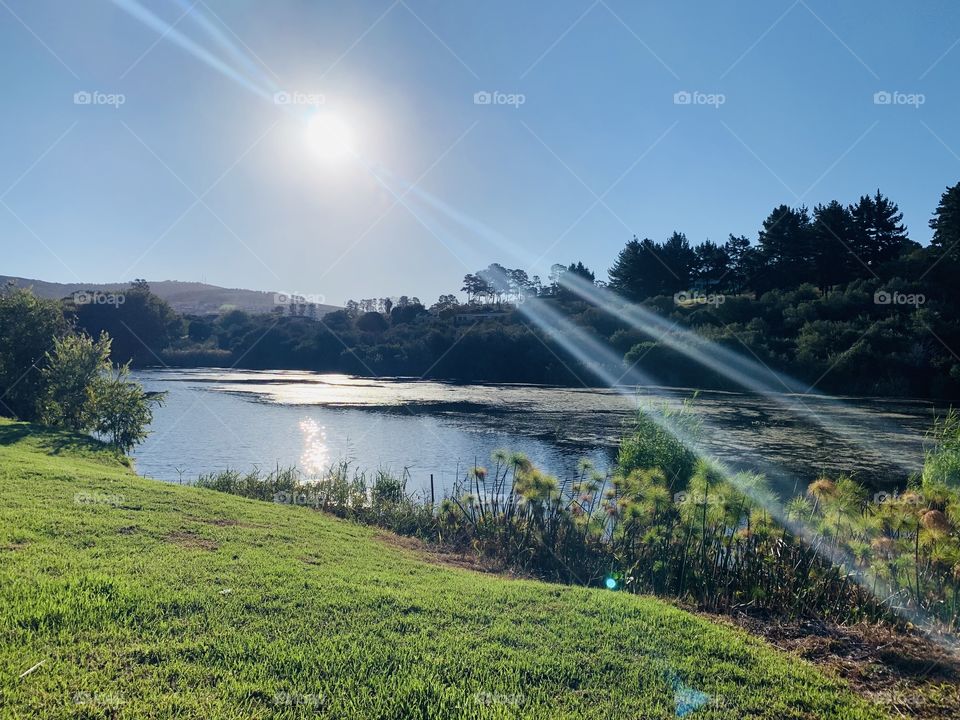 Sun rays on the river. Serenity at its best.