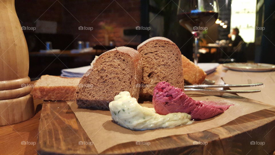 bread in a restaurant