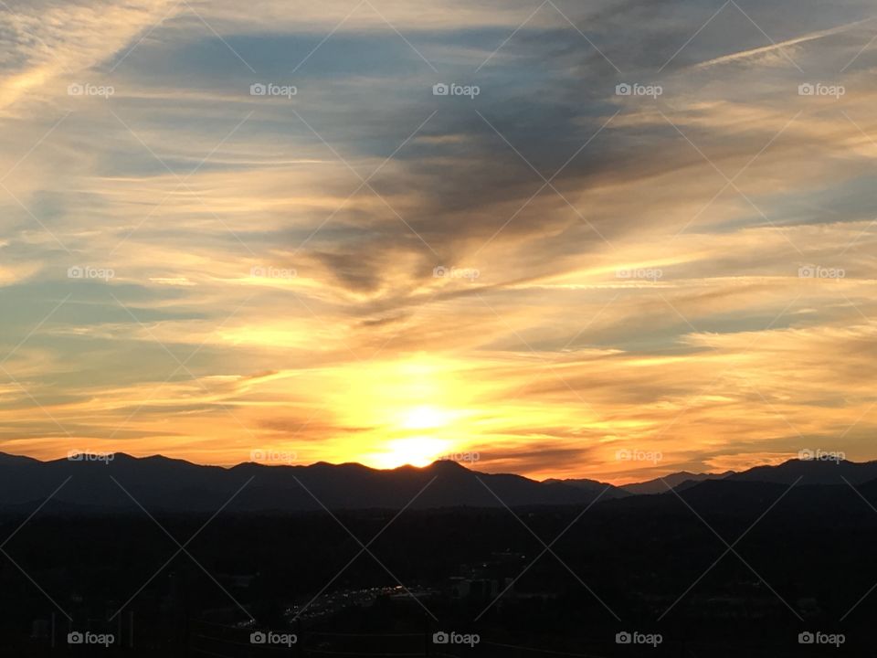 A wonderful sunset captured in Asheville, NC 