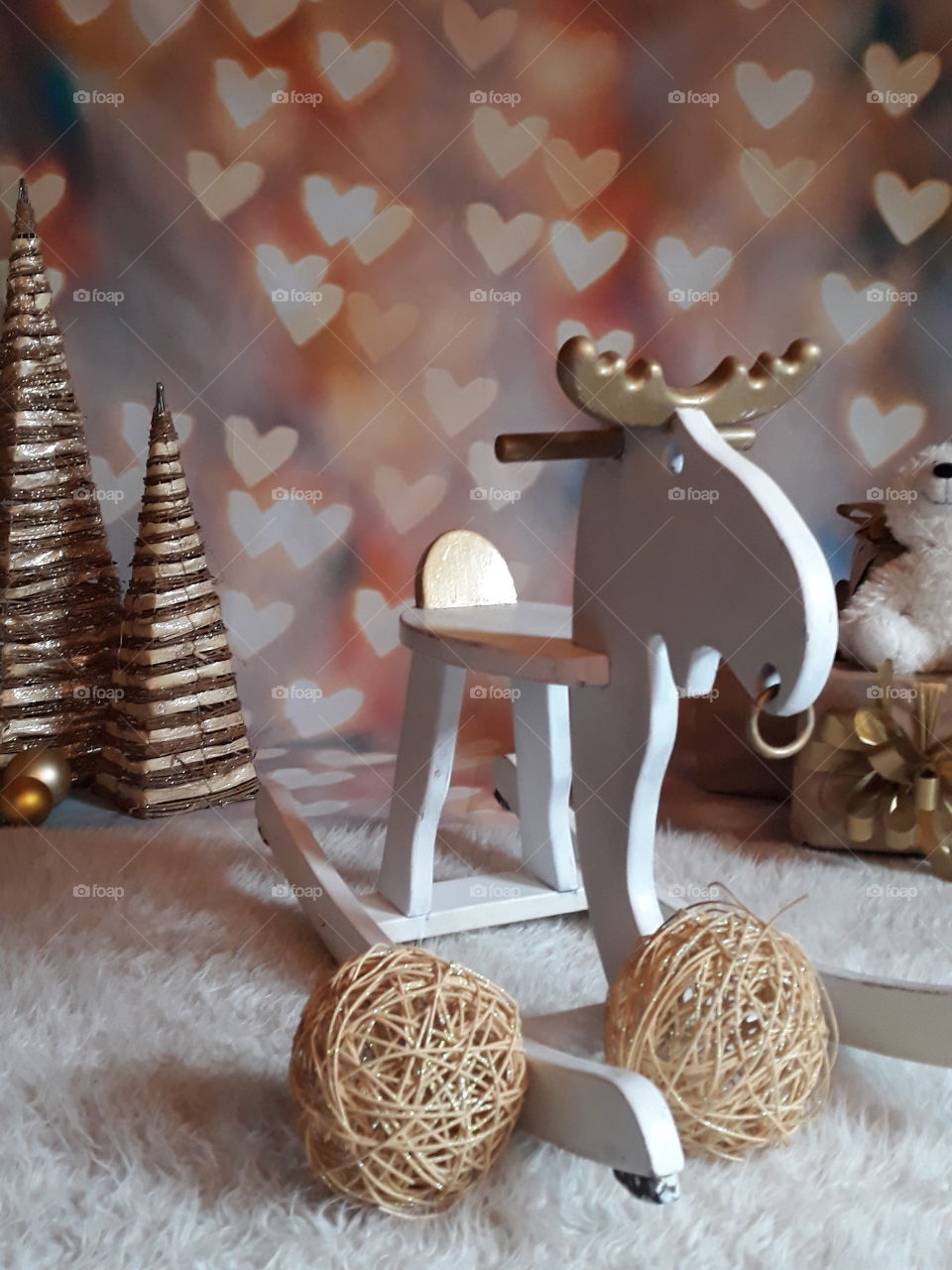 Raindeer prop at Christmas photography set