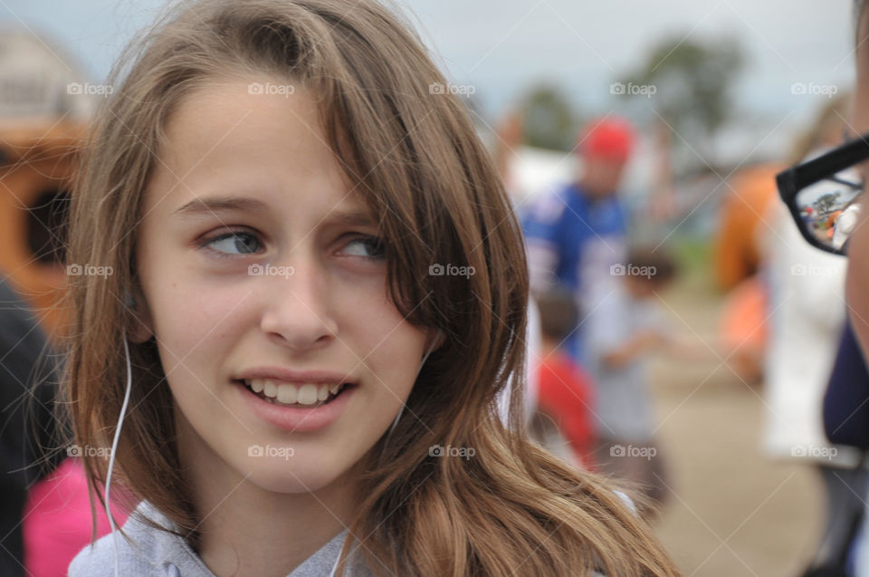 Hangry The major attitude, young girls irritated expression