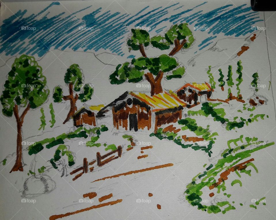 sketch and painting is a way to express yourself. After a span of around 15-16 years tried my hand on some sketch and colouring on the asking of my little daughter. Really needs to practice a lot ππ