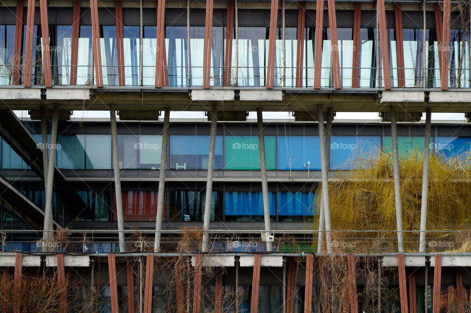 View of modern building in city.