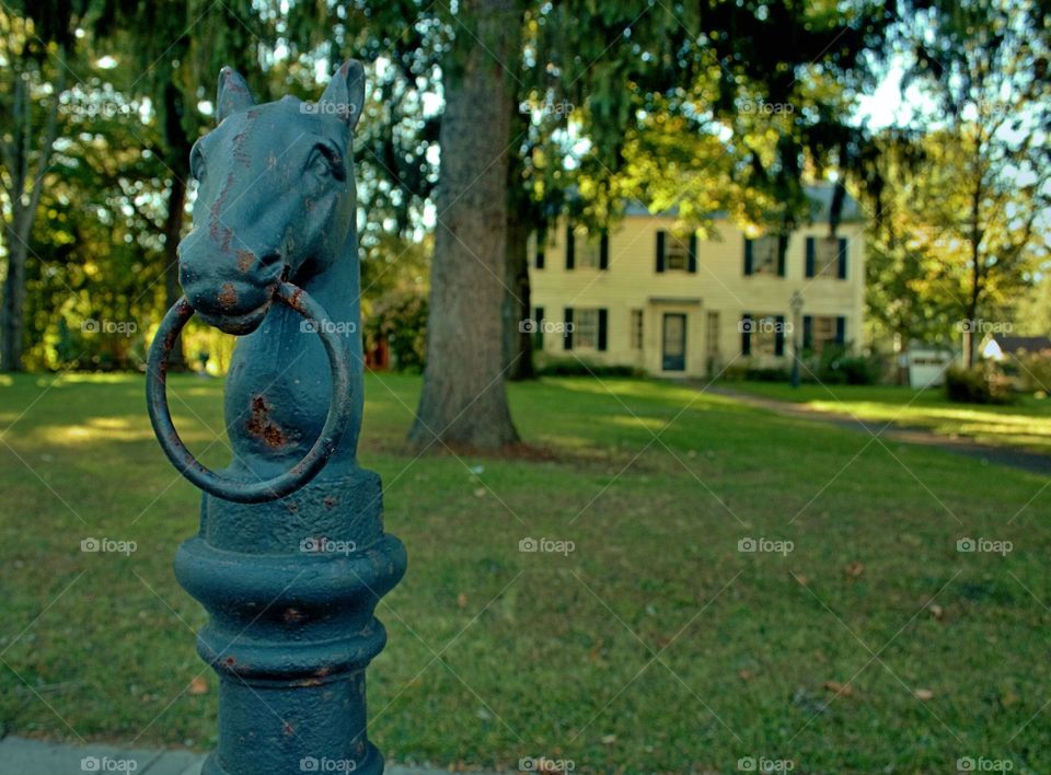 Old Hitching Post. The old hitching post in front of the Old Fort House in Fort Edward,  NY.