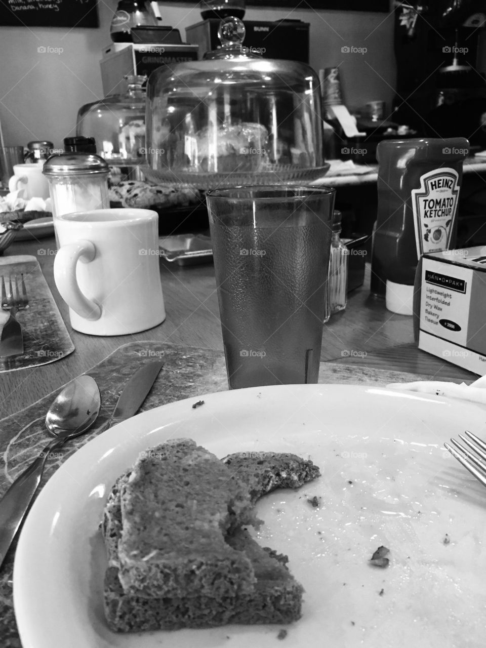 Remains of breakfast at the diner