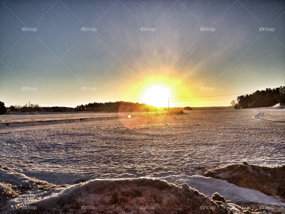snow winter sweden field by piaktw