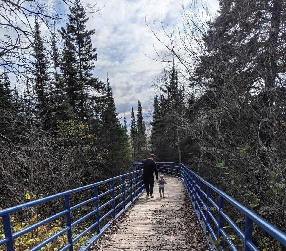 Dad and daughter going for a walk