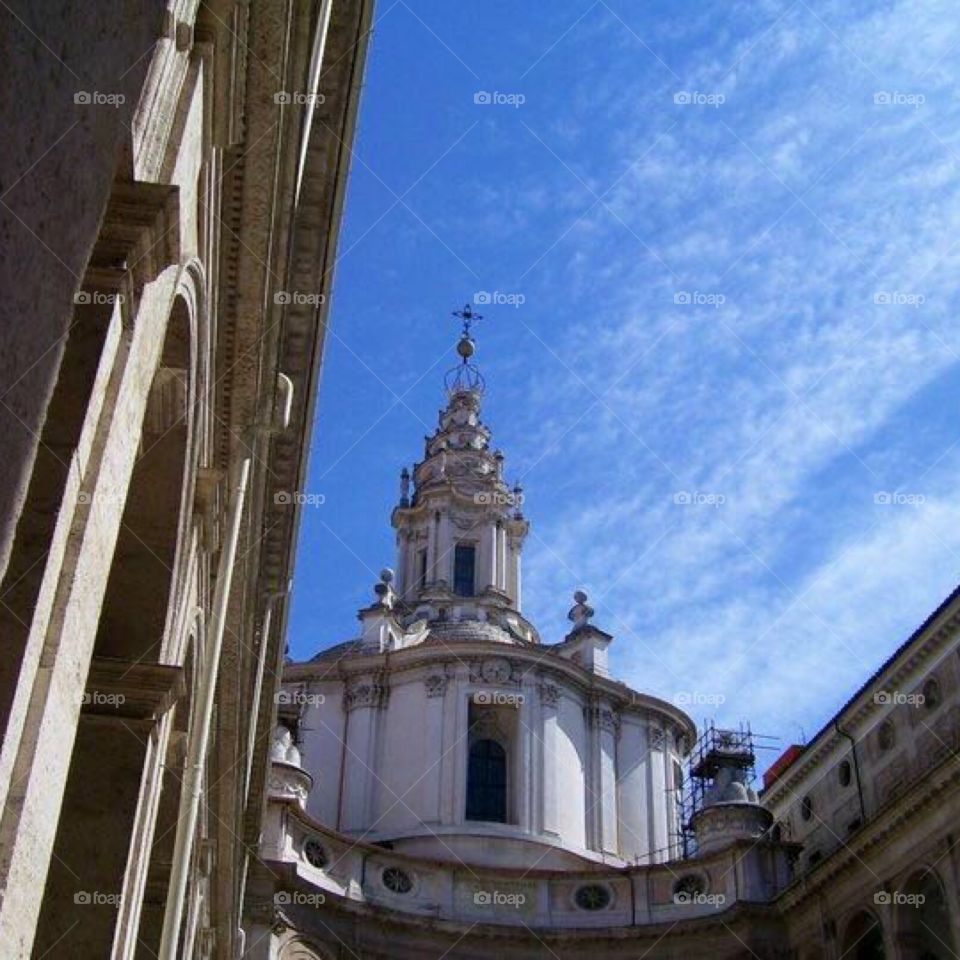 Blue sky in Rome. A sunny, blue sky in Rome, Italy. Photo by Tony Azzaro. 