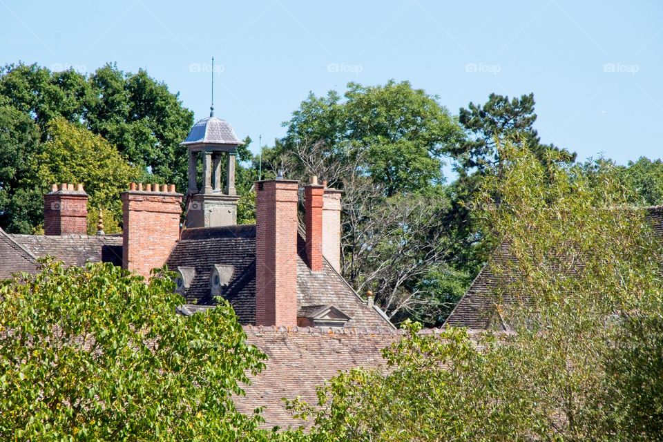 castle in the village of the country