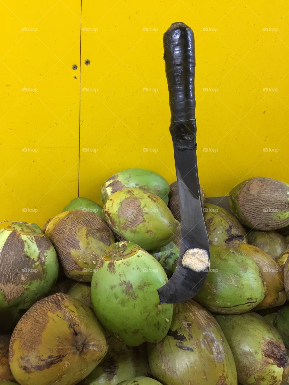 Tender coconut with knife