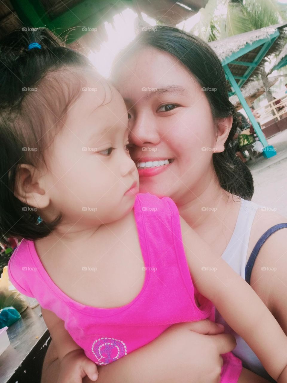 with baby cali 
beach outing