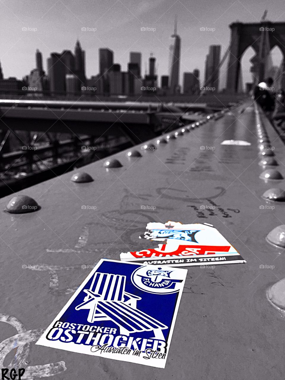 Stickers on the bridge