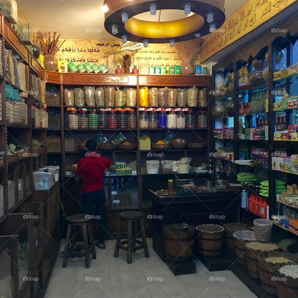 A typical Egyptian spice shop 