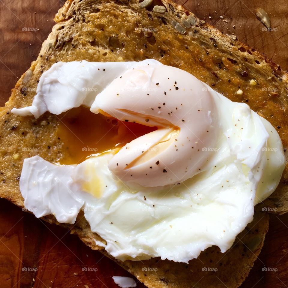 Poached baked egg food