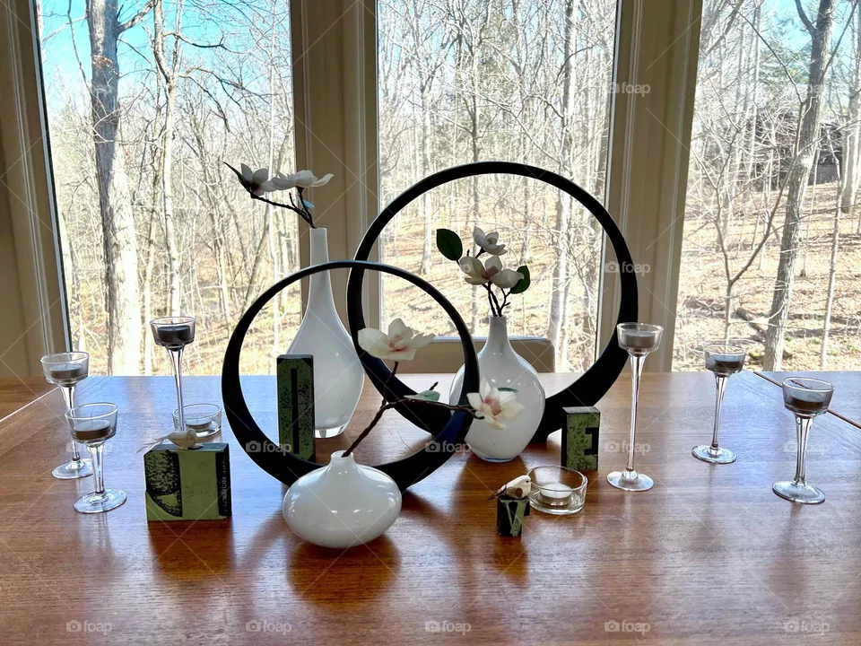 Floral Vignette With View