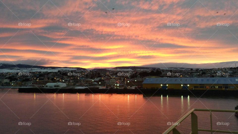 Sunset over the town: Punta Arenas, Chile