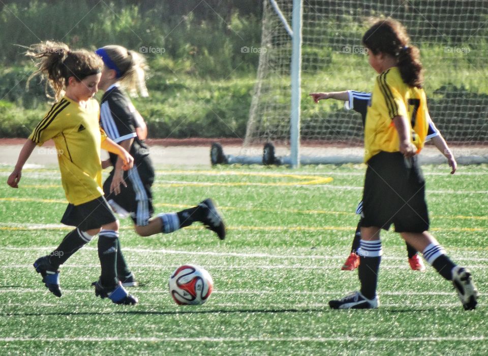 Girls Playing Soccer