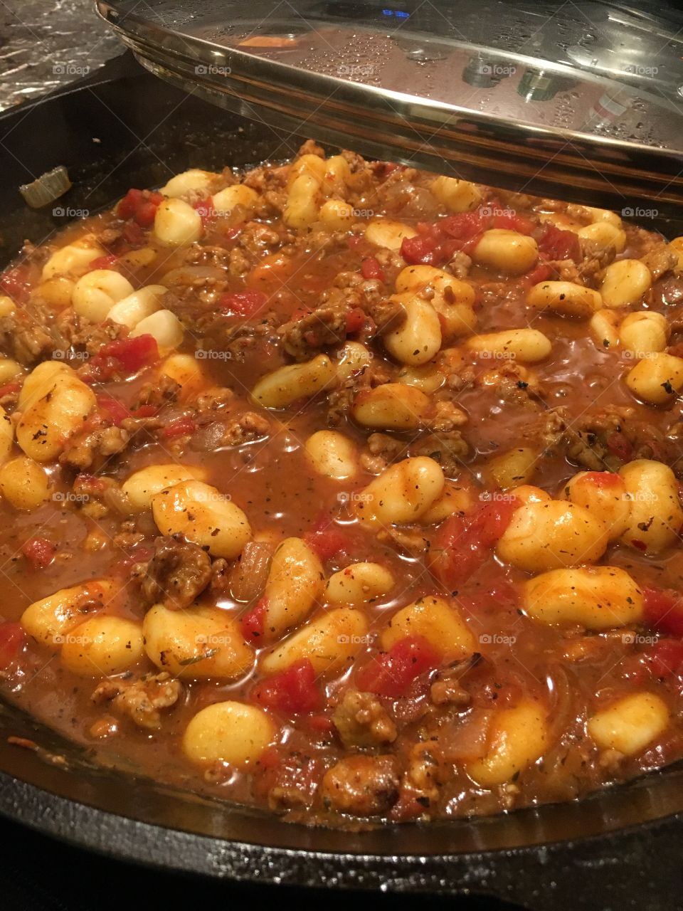 Gnocchi and chicken sausage ragu