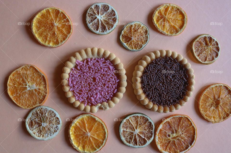 Cookies and fruit