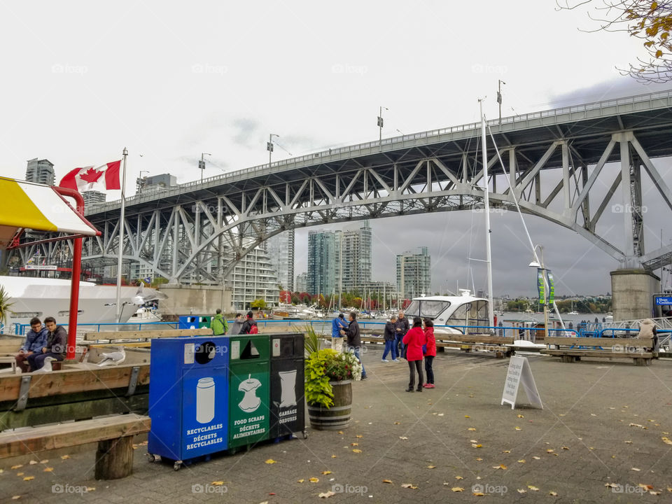 Granville Island in Vancouver on a cool cloudy day.
